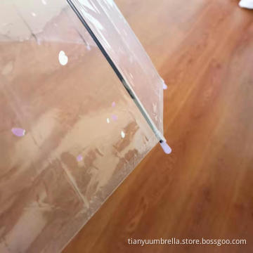 Long Handle Automatic Straight Rod Transparent Umbrellas